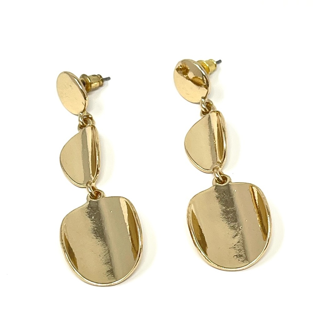 New Anthropologie Geometric Drop Earrings Gold
